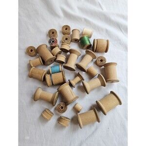 Vintage / Antique Wooden Spools - Mixed Lot - No Thread - Lot of‎ Approx.  32
